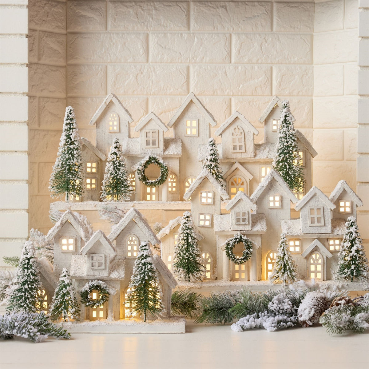12.5 in LED Flocked Christmas Village Display – manufacturer photo 2