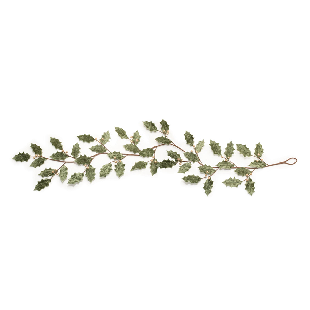Glittered Holly Leaf Christmas Garland – Set of 2, 5.5 Ft Each — Melrose International product photo
