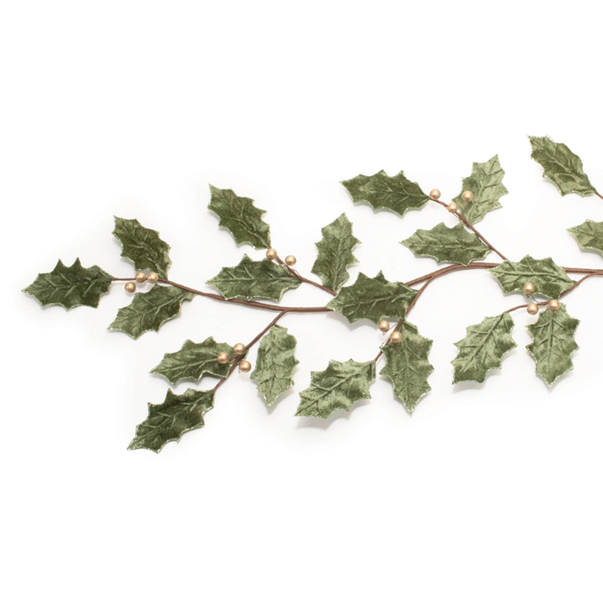 Glittered Holly Leaf Christmas Garland – Set of 2, 5.5 Ft Each — Melrose International product photo 3