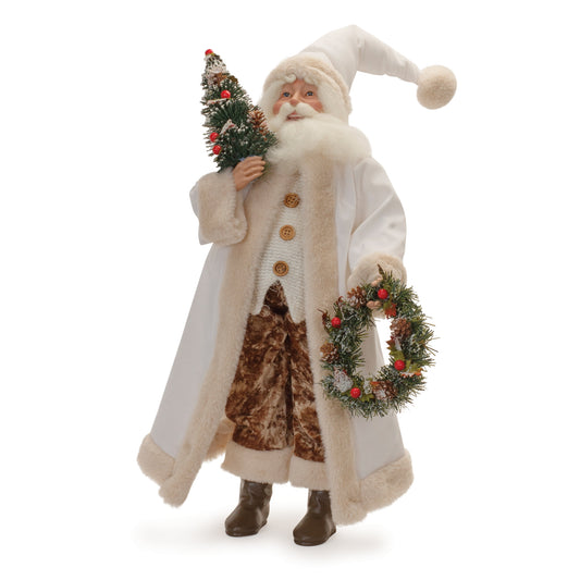 Santa with Tree and Wreath, 21.5 in - Melrose International manufacturer product photo
