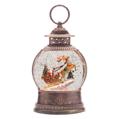 9-Inch LED Santa Sleigh Christmas Snow Globe with Swirling Snow – manufacturer product image