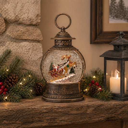 9-Inch LED Santa Sleigh Christmas Snow Globe with Swirling Snow – manufacturer additional view 2