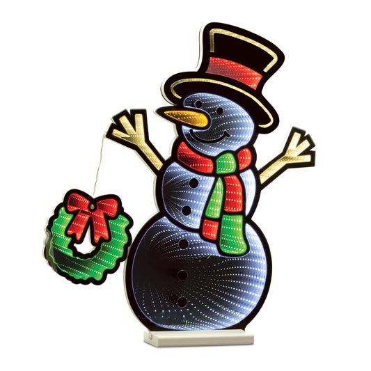 23.5-Inch Snowman with Wreath Ekkolight Christmas Decoration — manufacturer product photo