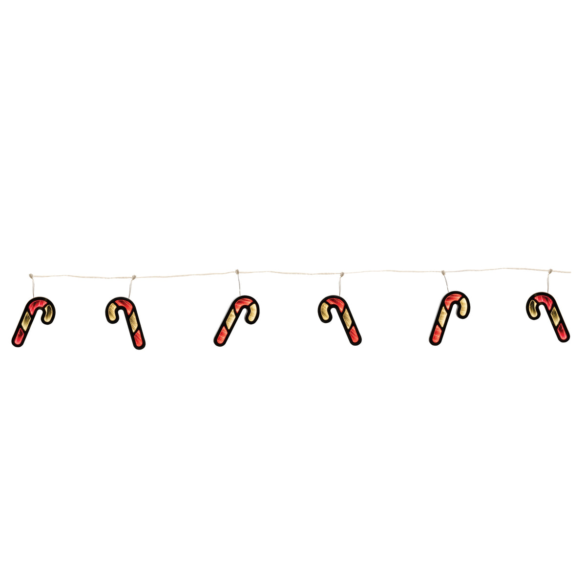Candy Cane Lighted Christmas Garland – Ekkolight, 68-Inch Lighted Length – manufacturer product photo