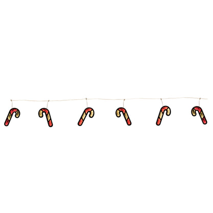 Candy Cane Lighted Christmas Garland – Ekkolight, 68-Inch Lighted Length – manufacturer product photo