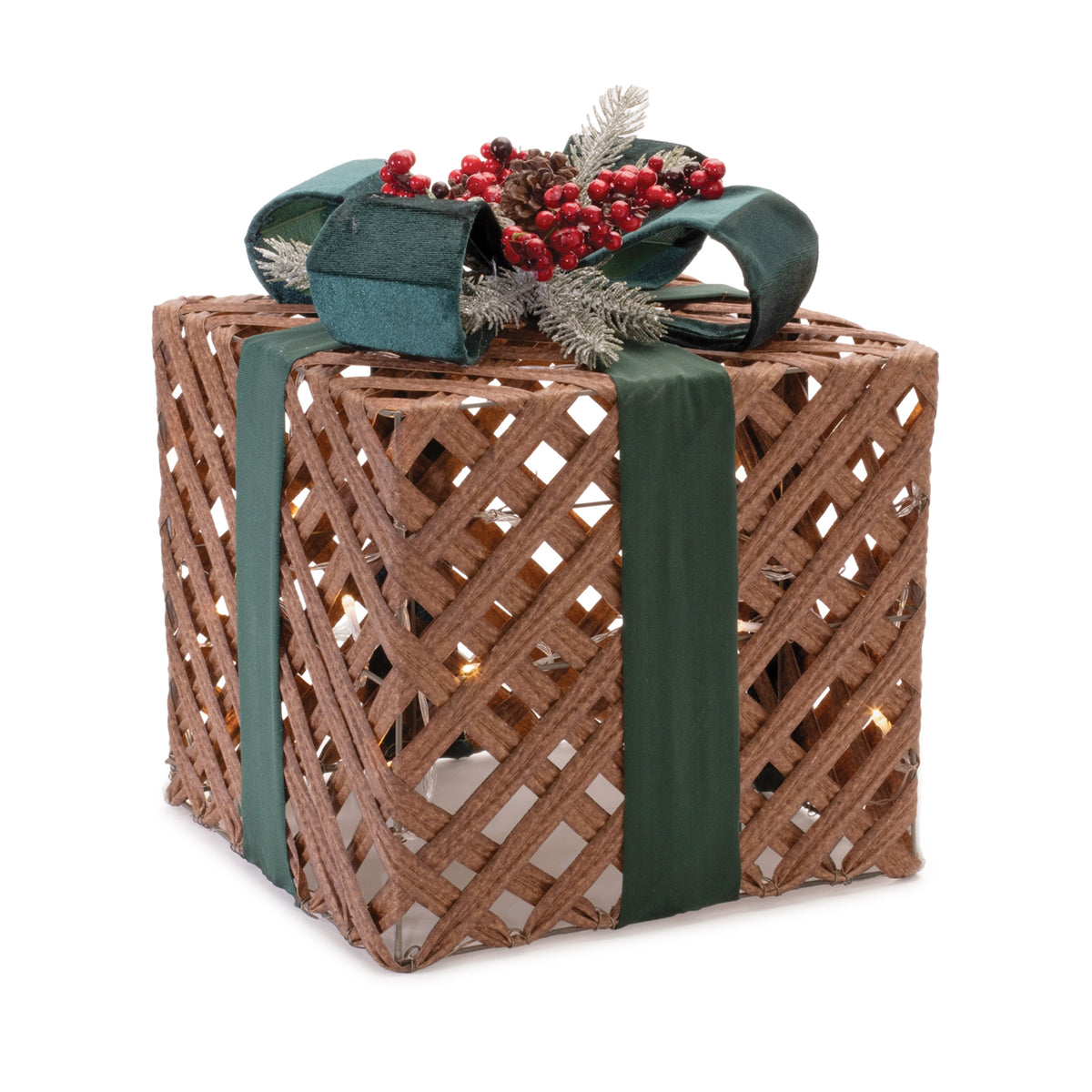 LED Woven Christmas Presents, Set of 3 - Melrose International manufacturer photo 3