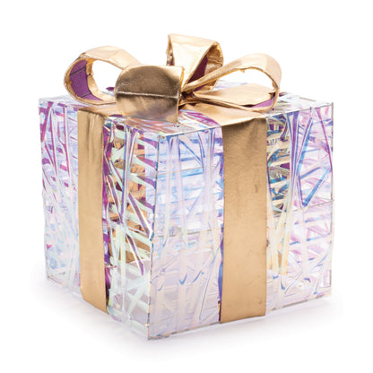 Gold LED Woven Christmas Gift Boxes with Bows – Set of 3 – Melrose manufacturer photo 3