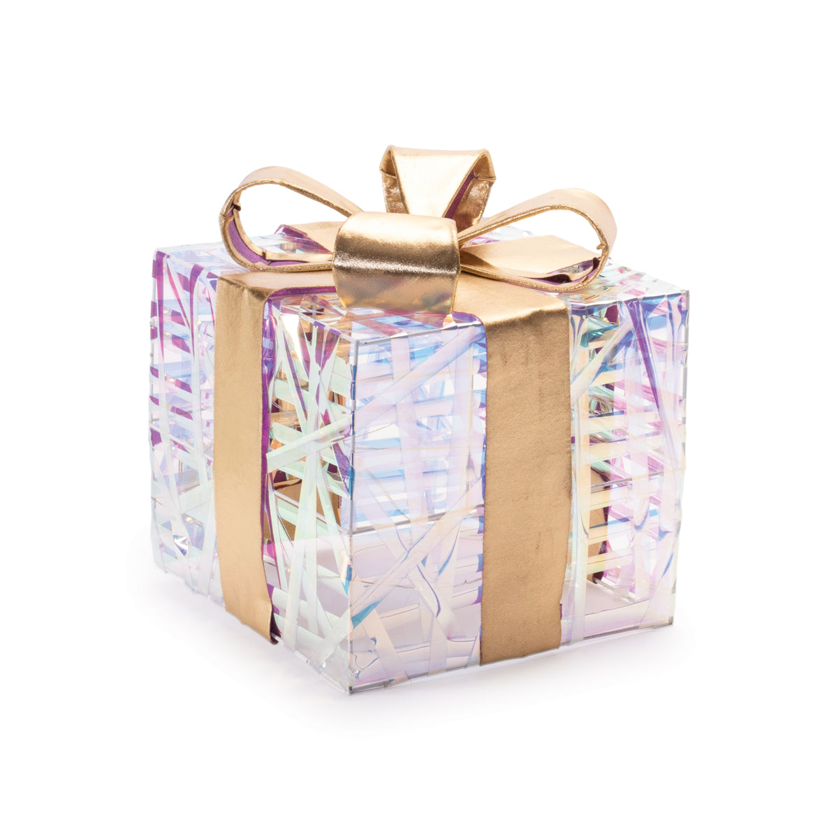 Gold LED Woven Christmas Gift Boxes with Bows – Set of 3 – Melrose manufacturer photo 4