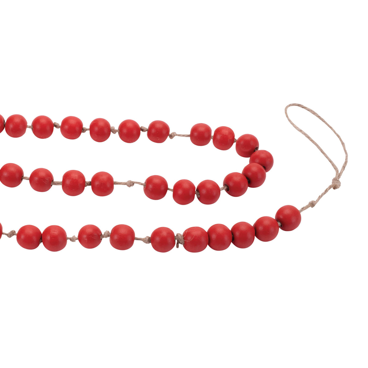 Wood Beaded Christmas String Garland – Set of 2 – manufacturer product view 2