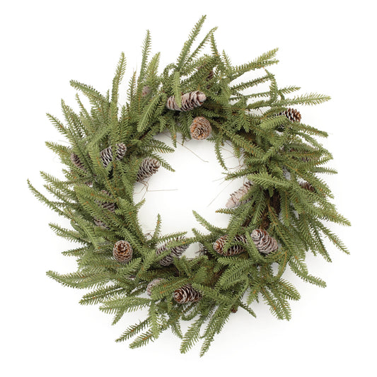 24-Inch Pine & Pinecone Christmas Wreath — Melrose International product photo