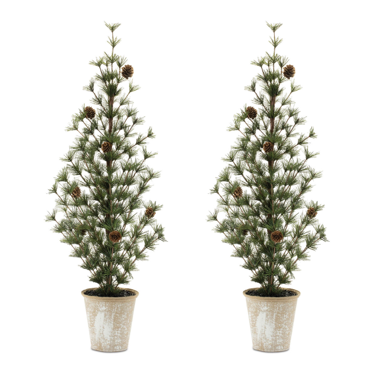 31.5-Inch Potted Mini Pine Christmas Trees – Set of 2 – Melrose manufacturer photo 2