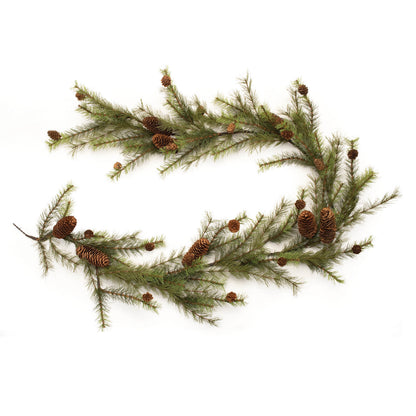6 Ft Rustic Pine & Pinecone Christmas Garland – manufacturer main product photo