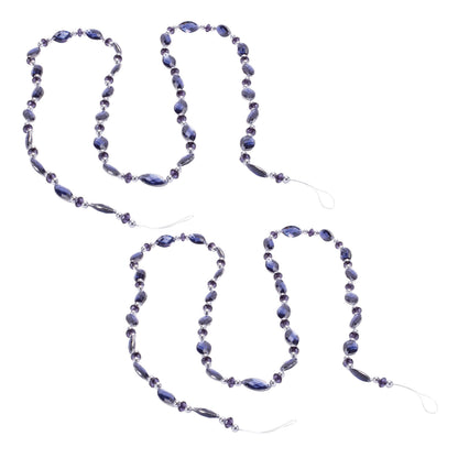 Blue & Silver Jewel Bead Christmas Garland – Set of 2 – manufacturer product view 3