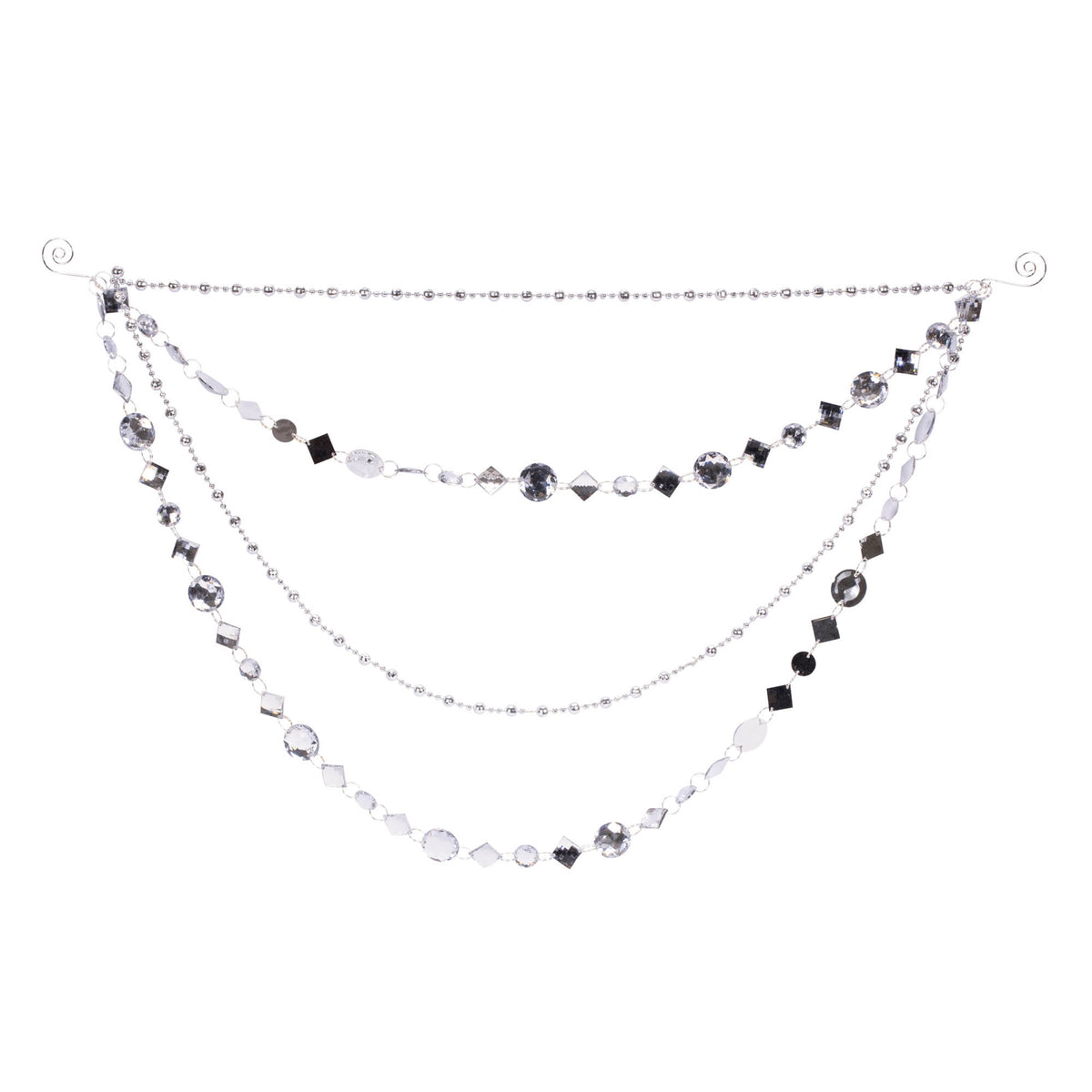 Jewel Bead & Chain Link Christmas Garland – Set of 2 – manufacturer main product photo