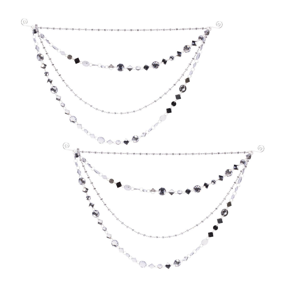 Jewel Bead & Chain Link Christmas Garland – Set of 2 – manufacturer product view 3