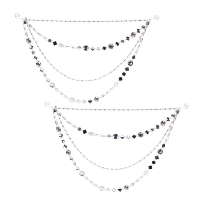 Jewel Bead & Chain Link Christmas Garland – Set of 2 – manufacturer product view 3