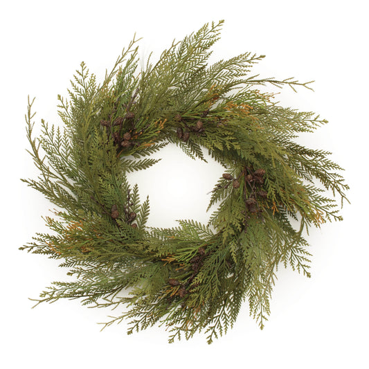 30-Inch Cedar & Mini Pinecone Christmas Wreath – manufacturer main product photo