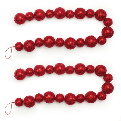 Beaded Ball Ornament String Garland – Set of 2 — Melrose International product photo 3