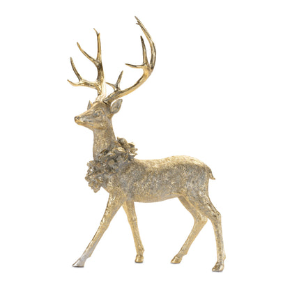 Gold Christmas Deer with Wreaths – Set of 2, Up to 27.5 Inches – Melrose manufacturer photo 4