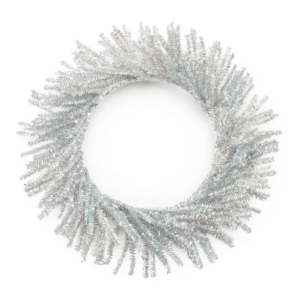 21-Inch Silver Tinsel Pine Christmas Wreath — Melrose International product photo