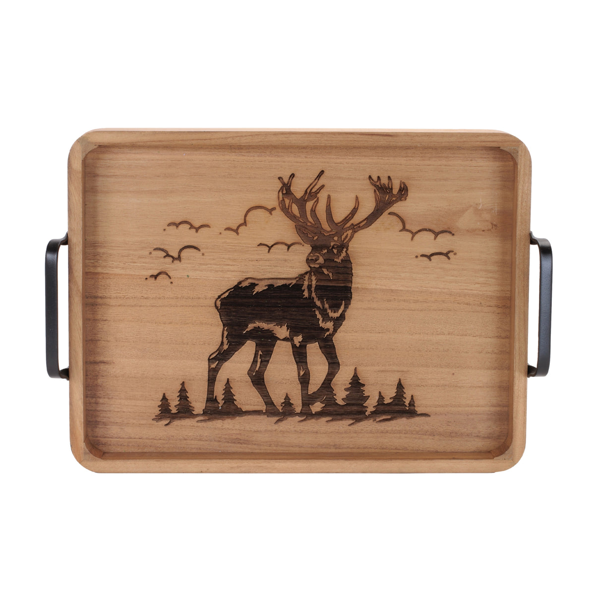 Woodland Deer Wooden Christmas Trays – Set of 2 – additional product view 2