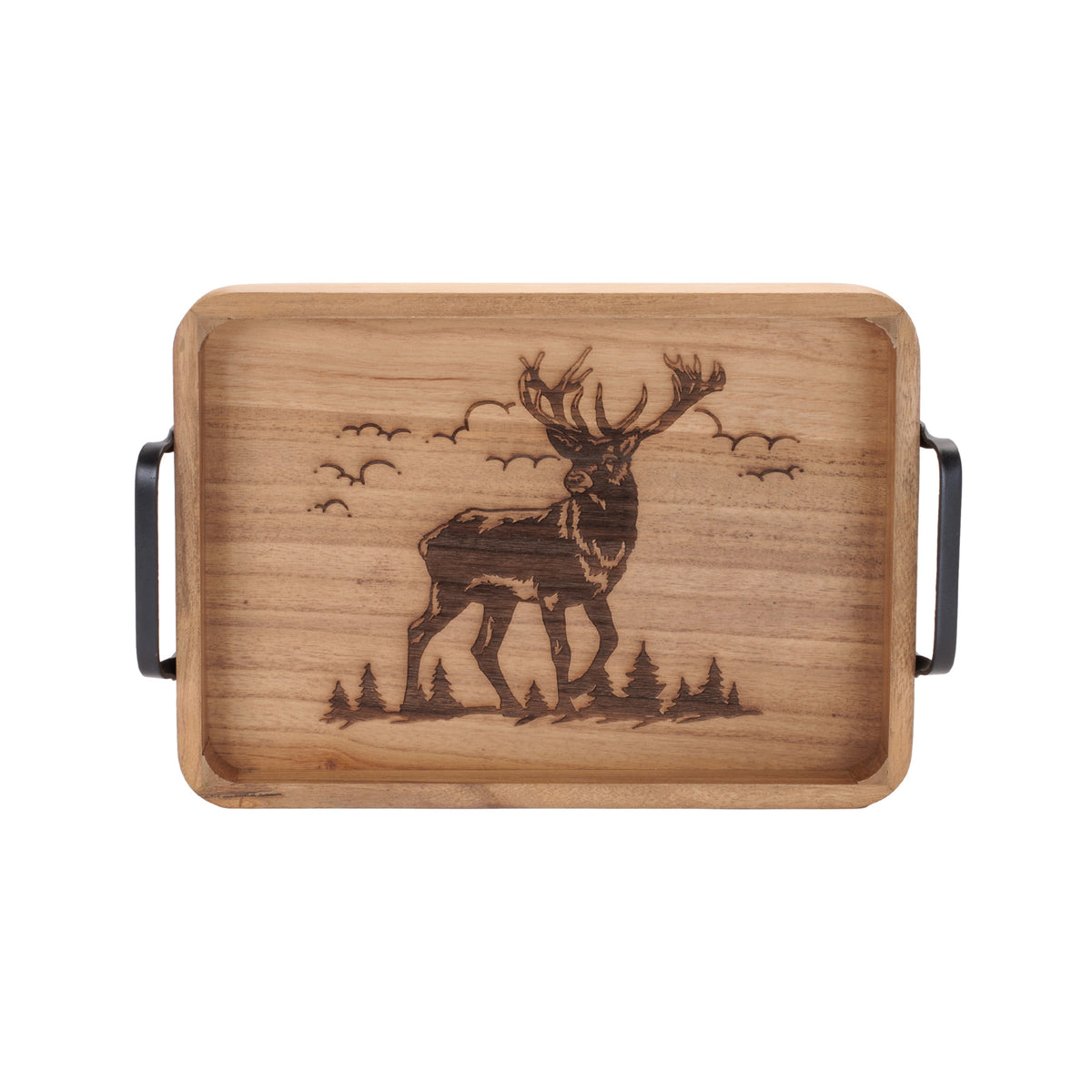 Woodland Deer Wooden Christmas Trays – Set of 2 – additional product view 3