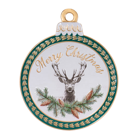 Merry Christmas Deer Ornament Wall Sign 15"H — Melrose International product photo