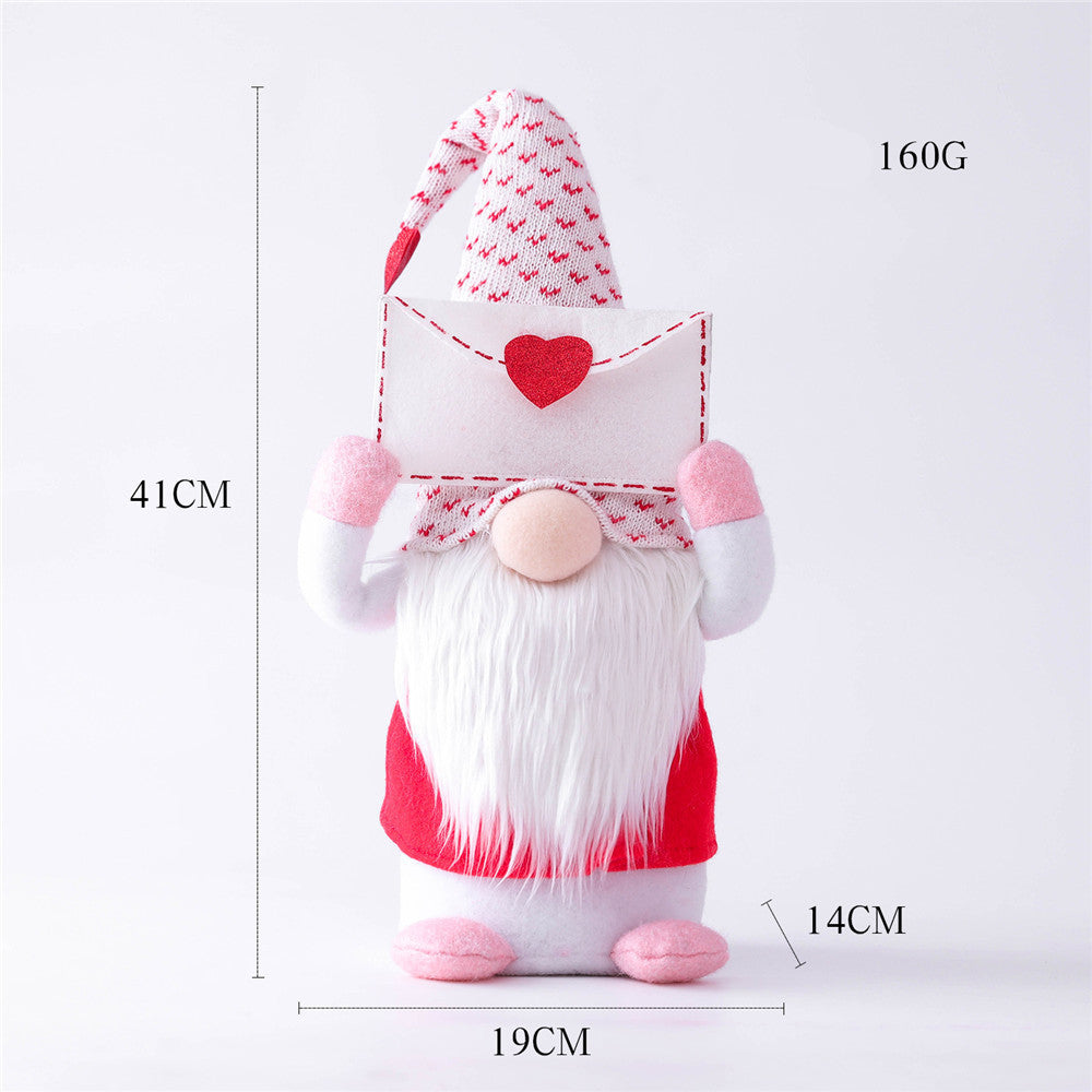 Set of 4 Valentine's Day Gnome Doll Set