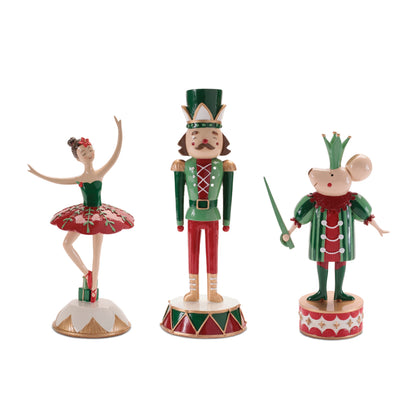 Nutcracker Soldier, Mouse King & Ballerina Figurines – Set of 3 – manufacturer product photo