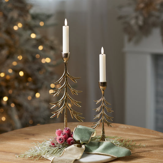Metal Pine Tree Taper Candle Holder (Set of 2) – manufacturer image 2