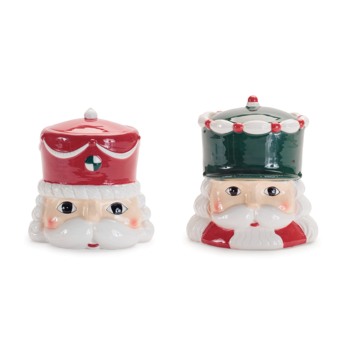 Ceramic Christmas Nutcracker Canisters – Set of 2 – manufacturer product photo