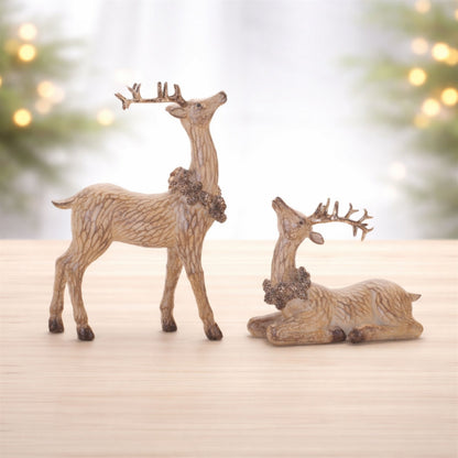 Deer Figurines, Set of 2 - Melrose International manufacturer photo 2