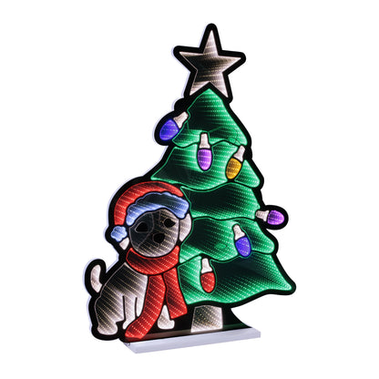 35-Inch Puppy with Christmas Tree Ekkolight Decoration — manufacturer product photo