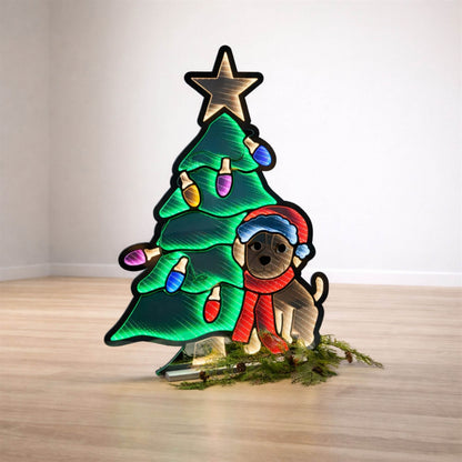 35-Inch Puppy with Christmas Tree Ekkolight Decoration — additional manufacturer photo 2