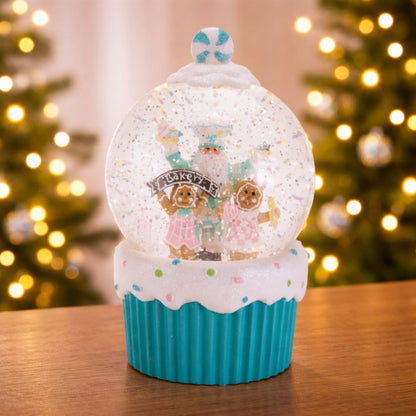 7.5-Inch Santa & Gingerbread Bakery LED Christmas Snow Globe – Melrose manufacturer image 3