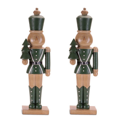 14-Inch Green Christmas Nutcracker Soldier Figurines – Set of 2 – Melrose manufacturer image 4