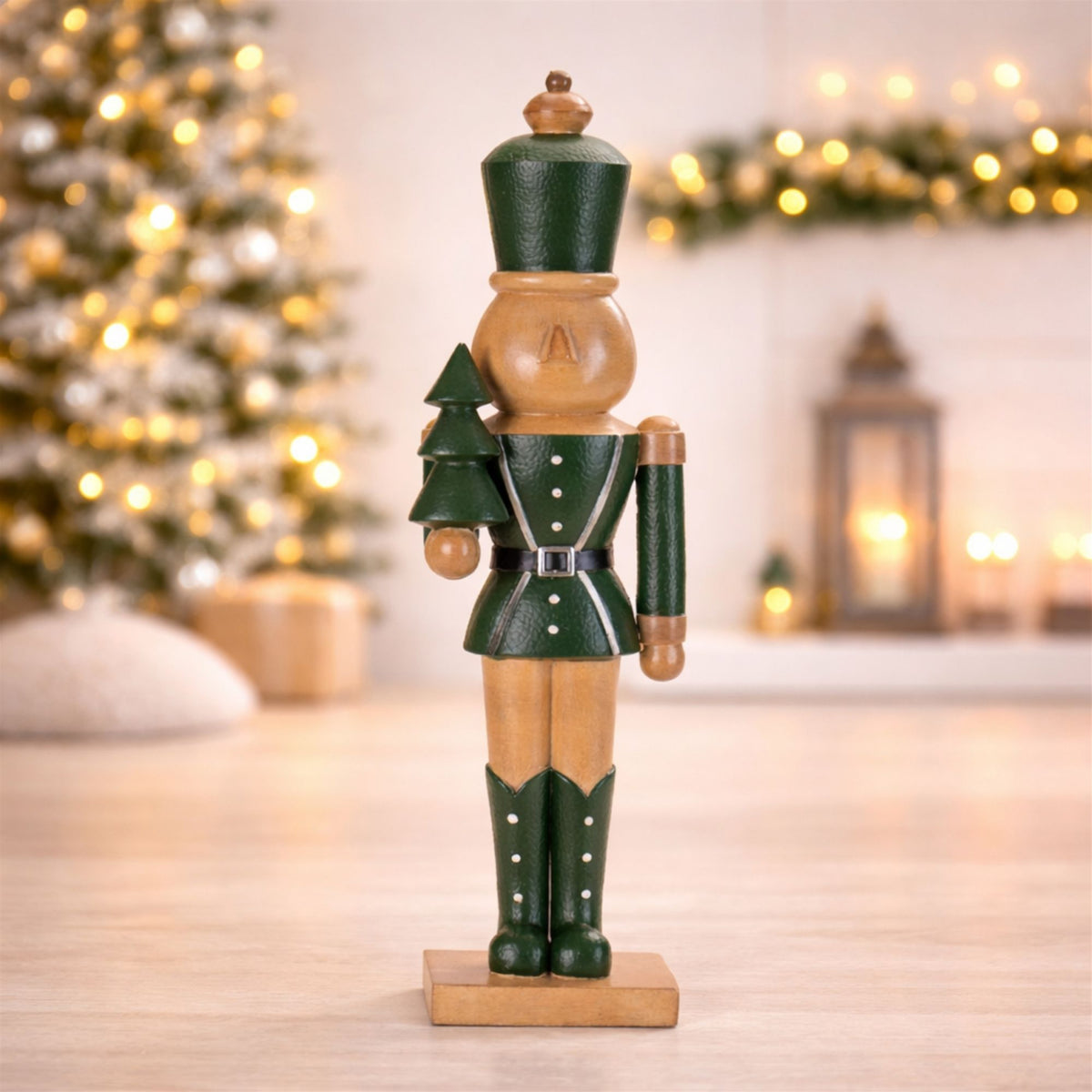 14-Inch Green Christmas Nutcracker Soldier Figurines – Set of 2 – Melrose manufacturer image 3