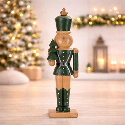 14-Inch Green Christmas Nutcracker Soldier Figurines – Set of 2 – Melrose manufacturer image 3