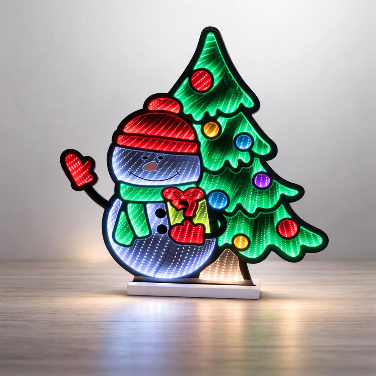 27.5-Inch Lighted Snowman with Christmas Tree – Ekkolight – Melrose manufacturer photo 2