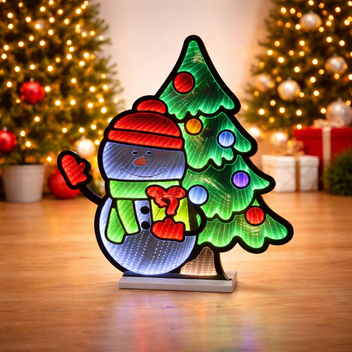 27.5-Inch Lighted Snowman with Christmas Tree – Ekkolight – Melrose manufacturer photo 3
