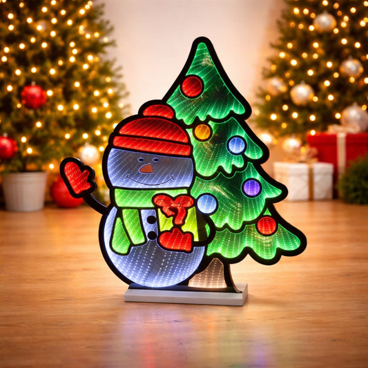 27.5-Inch Lighted Snowman with Christmas Tree – Ekkolight – Melrose manufacturer photo 3