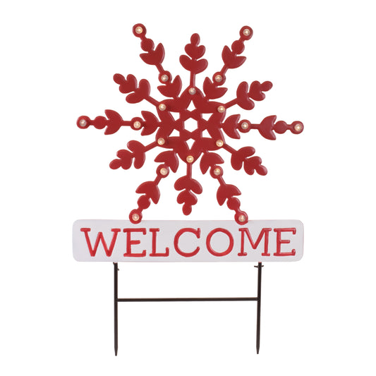 LED Snowflake Welcome Planter Stake — Melrose International product photo