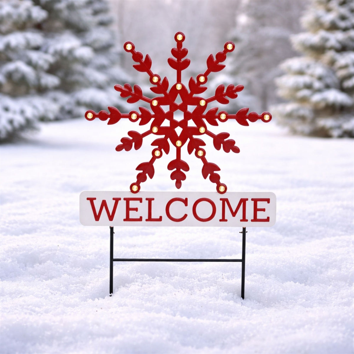 LED Snowflake Welcome Planter Stake — manufacturer image 2