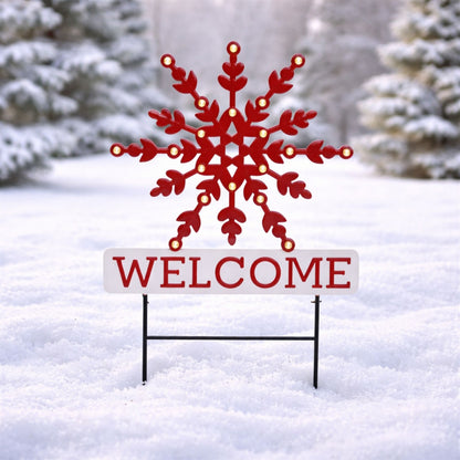 LED Snowflake Welcome Planter Stake — manufacturer image 2