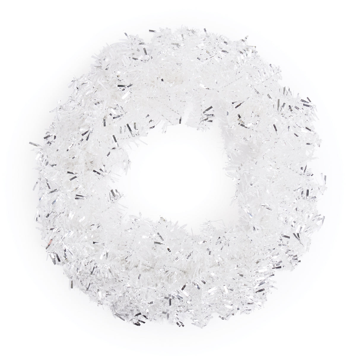 22-Inch Silver Tinsel Christmas Wreath — Melrose International product photo
