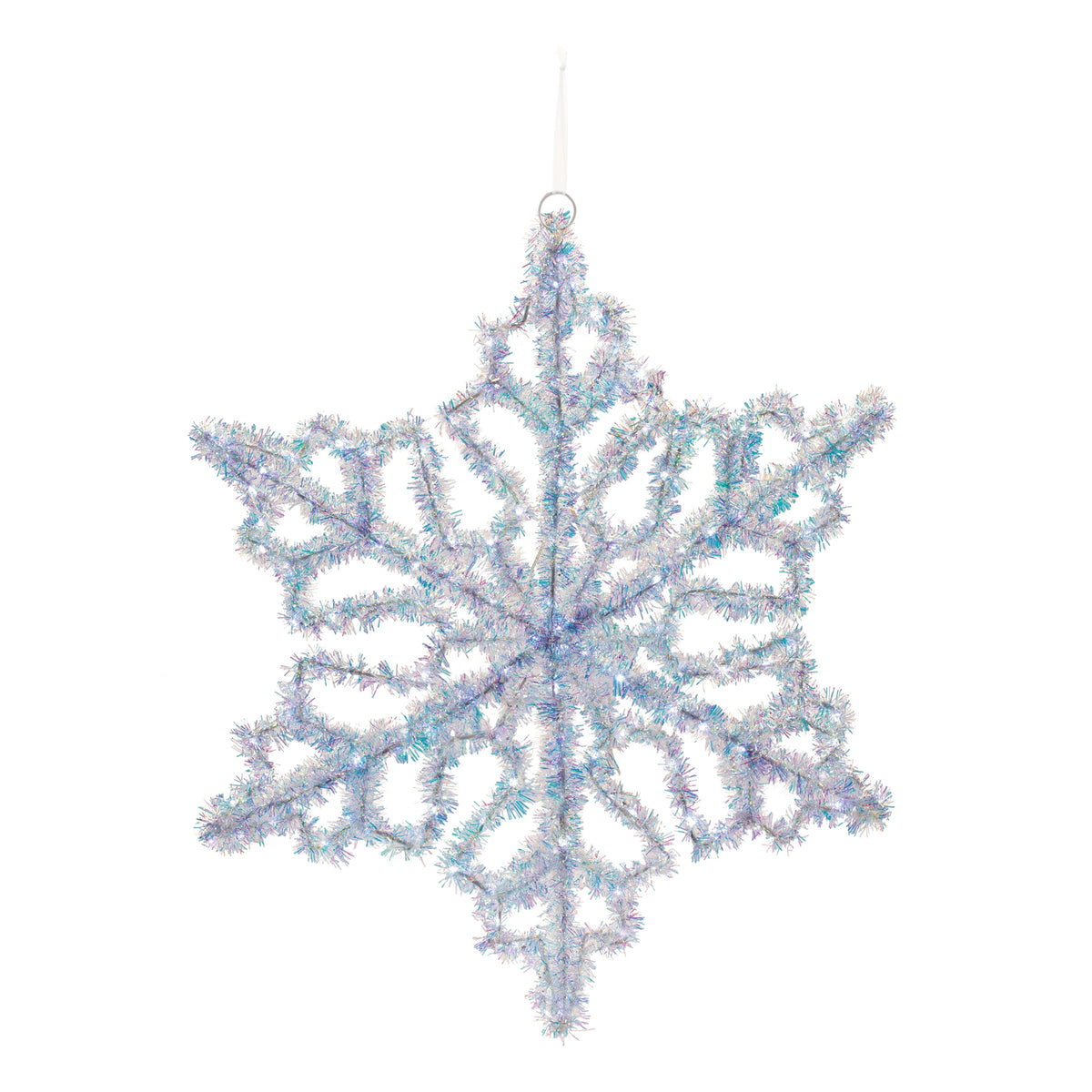 LED Hanging Tinsel Snowflake 31.5"H — Melrose International product photo