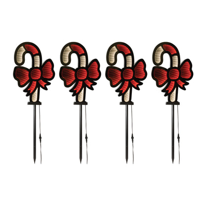 Candy Cane Ekkolight Christmas Pathway Stakes – Set of 4 — manufacturer product photo