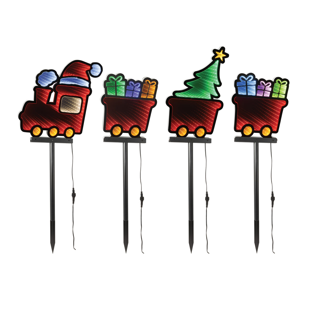 Holiday Train Ekkolight Christmas Pathway Stakes – Set of 4 — manufacturer product photo
