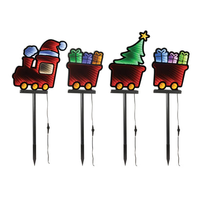Holiday Train Ekkolight Christmas Pathway Stakes – Set of 4 — manufacturer product photo