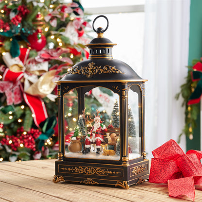 17.5-Inch LED Christmas Lantern with Santa & Woodland Animals – manufacturer additional view 2
